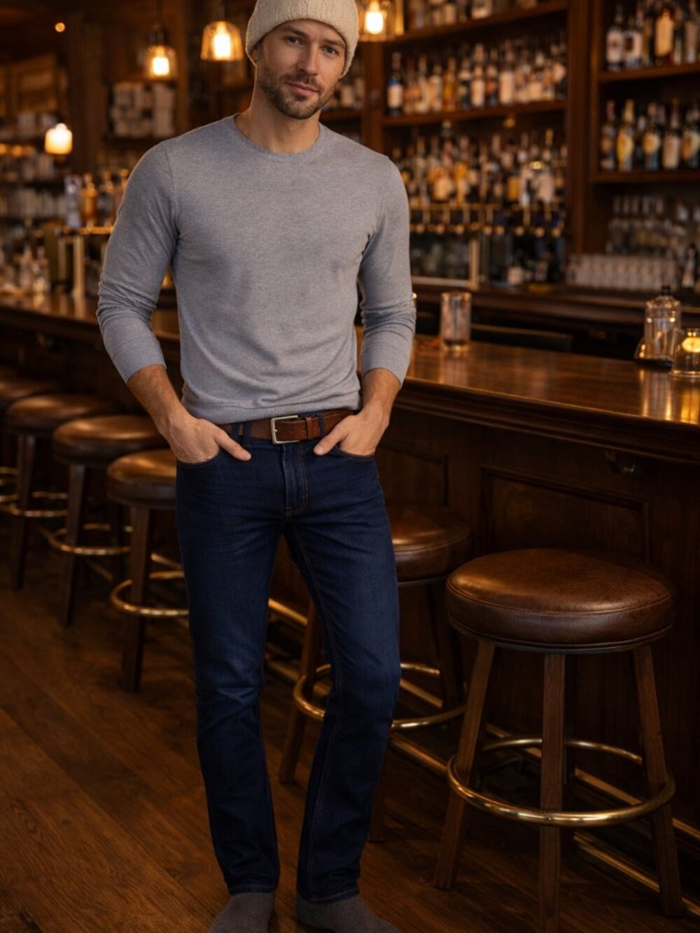 Gustin Mens Slim Fit Raw Denim Indigo Jeans Size 29 Made in‎ USA Button Fly